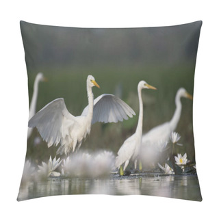 Personality  Flock Of Birds Fishing  Pillow Covers