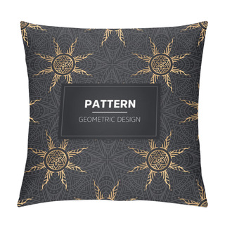 Personality  Mandala Seamless Pattern. Gold Luxury Pillow Covers