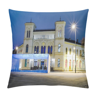 Personality  Famous Beautiful Building Of Nobel Peace Centre At Night, Located By The Waterfront At Aker Brygge, Oslo, Norway Pillow Covers
