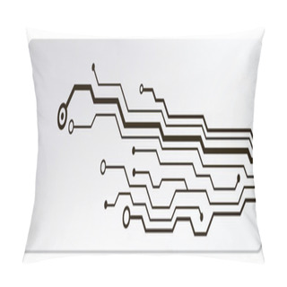 Personality  Techno Circuit Web Banners. EPS10 Vector Illustration Pillow Covers