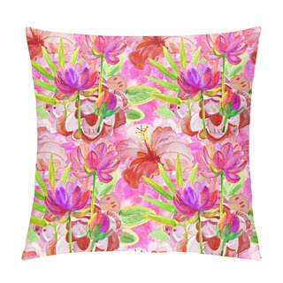 Personality  Watercolor Painting Of Leafs, Flowers Pillow Covers