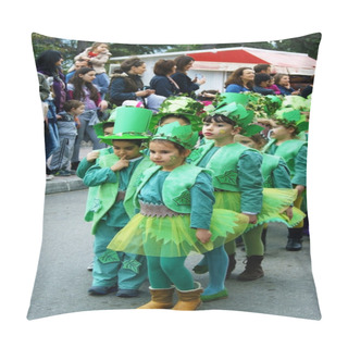Personality  Montenegro, Herceg Novi - 17.02.2016: Children In Costumes Ivy At The Carnival Pillow Covers