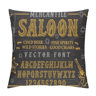 Personality  Mercantile Saloon Typeface Pillow Covers