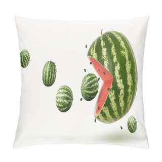 Personality  Funny Pacman Watermelon Pillow Covers