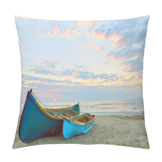 Personality  Two Fishing Boats And Sunrise  Pillow Covers