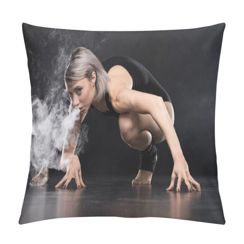 Personality  Woman In Bodysuit With Smoke Pillow Covers