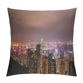 Personality  Hong Kong Skyline At Night. View From Victoria Peak Pillow Covers