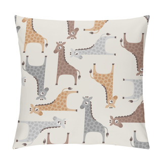 Personality  Giraffe Cartoon Pattern Pillow Covers
