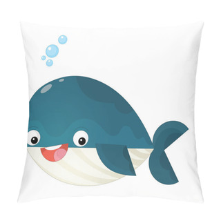 Personality  Happy And Funny Sea Whale With Bubbles Pillow Covers