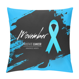 Personality  Creative Text Movember With Prostate Cancer Ribbon And Black Bru Pillow Covers