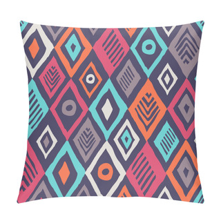 Personality  Abstract Grunge Rhombus Seamless Vector Pattern Pillow Covers
