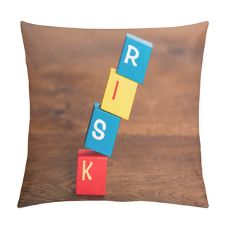 Personality  Risk Word On Falling Cubes Pillow Covers