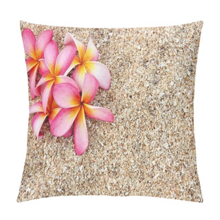 Personality Pink Leelawadee Flower On The White Sand Pillow Covers