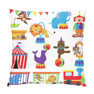 Personality  Vector Set Of Cute Circus Themed Images Pillow Covers