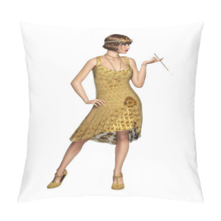 Personality  The Roaring 20s Woman Flapper Dancer Dress Pillow Covers