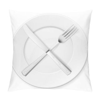 Personality  Fork, Knife And Plate Pillow Covers