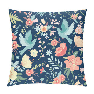 Personality  Pattern With Birds And Flowers Pillow Covers
