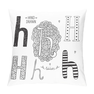 Personality  Vector Hand Drawn Alphabet Pillow Covers