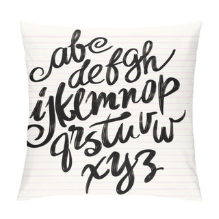 Personality  Vector Alphabet. Lettering And Custom Typography For Designs: Logo, For Poster, Invitation, Handwritten Brush Style Modern Cursive Font Isolated On Background. Pillow Covers