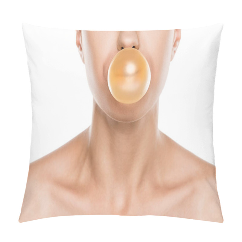 Personality  Woman Blowing Bubble Gum Pillow Covers