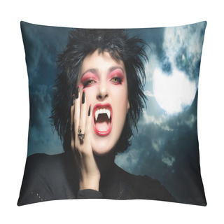 Personality  Beautiful Gothic Girl. Female Werewolf Pillow Covers
