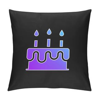Personality  Birthday Cake Blue Gradient Vector Icon Pillow Covers