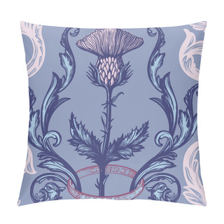 Personality  Beautiful Bohemian Damask Seamless Ornament With Thistle Flower. Pillow Covers