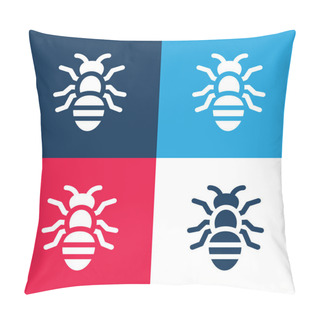 Personality  Ant Blue And Red Four Color Minimal Icon Set Pillow Covers