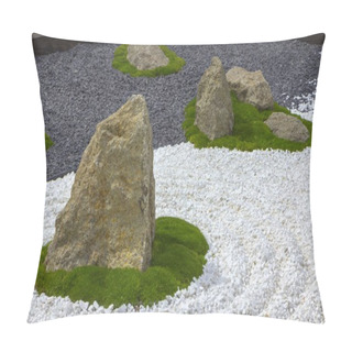 Personality  The Use Of Marble Chips And Boulders In The Creation Of The Japanese Garden Of Stones Pillow Covers