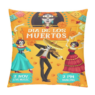 Personality  Dia De Los Muertos Spanish Day Of Dead Party Dance Pillow Covers