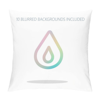 Personality  Fire Flame. Simple Silhouette. Colorful Logo Concept With Simple Shadow On White. 10 Different Blurred Backgrounds Included Pillow Covers