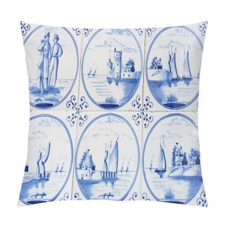 Personality  Blue Delft Tiles Pillow Covers