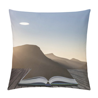 Personality  Stunning Landscape Image Of Sun Beams Lighting Up Small Area Of Mountain Side In Lake District Coming Out Of Pages Of Open Story Book Pillow Covers
