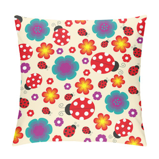 Personality Seamless Ladybug Background Pillow Covers