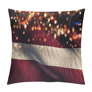 Personality  Latvia National Flag Light Night Bokeh Abstract Background Pillow Covers