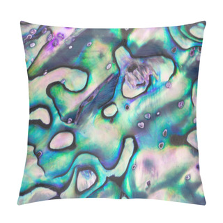 Personality  Close Up Shot Of Blue Abalone Pearl Shell. Pillow Covers