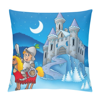 Personality  Knight On Horse With Winter Castle Pillow Covers