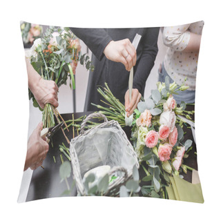 Personality  Master Class On Making Bouquets. Spring Bouquet. Learning Flower Arranging, Making Beautiful Bouquets With Your Own Hands Pillow Covers