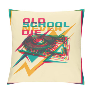 Personality  Retro Poster With Gramophone. Pillow Covers