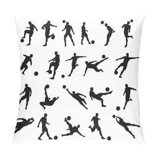 Personality  Soccer Football Player Silhouettes Pillow Covers