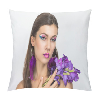 Personality  Woman With Flower Pillow Covers