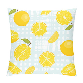 Personality  Cute Seamless Pattern With Yellow Lemons Pillow Covers