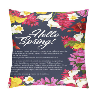 Personality  Vector Springtime Flowers Blooming Bunch Poster Pillow Covers