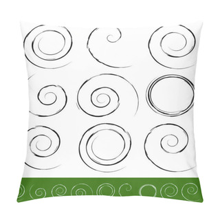 Personality  Set Of Grungy Swirls, Spirals Pillow Covers