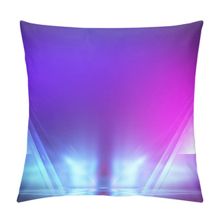 Personality  Ultraviolet Abstract Light. Diode Tape, Light Line. Violet And Pink Gradient. Modern Background, Neon Light. Empty Stage, Spotlights, Neon. Abstract Light. Pillow Covers