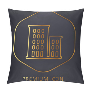 Personality  Apartments Golden Line Premium Logo Or Icon Pillow Covers