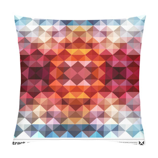 Personality  Abstract Colorful Triangles Background. Vector. Pillow Covers