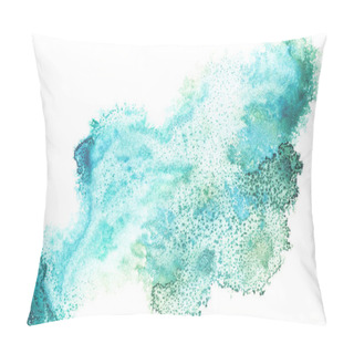 Personality  Abstract Painting With Bright Blue Paint Spots On White  Pillow Covers