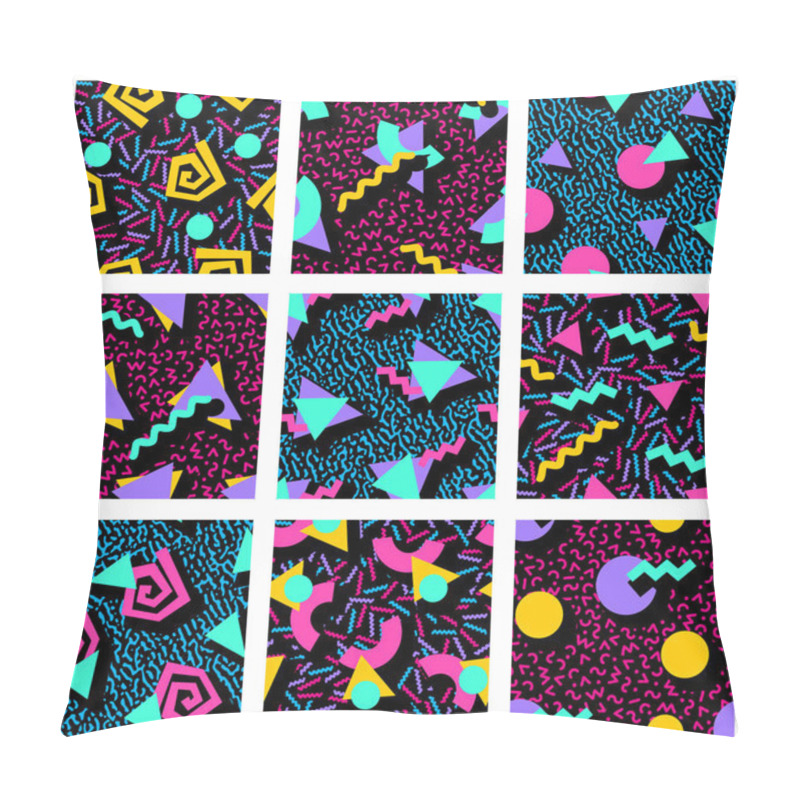 Personality  Set of vibrant geometric patterns pillow covers