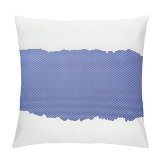 Personality  Ripped White Textured Paper With Copy Space On Purple Dotted Background  Pillow Covers